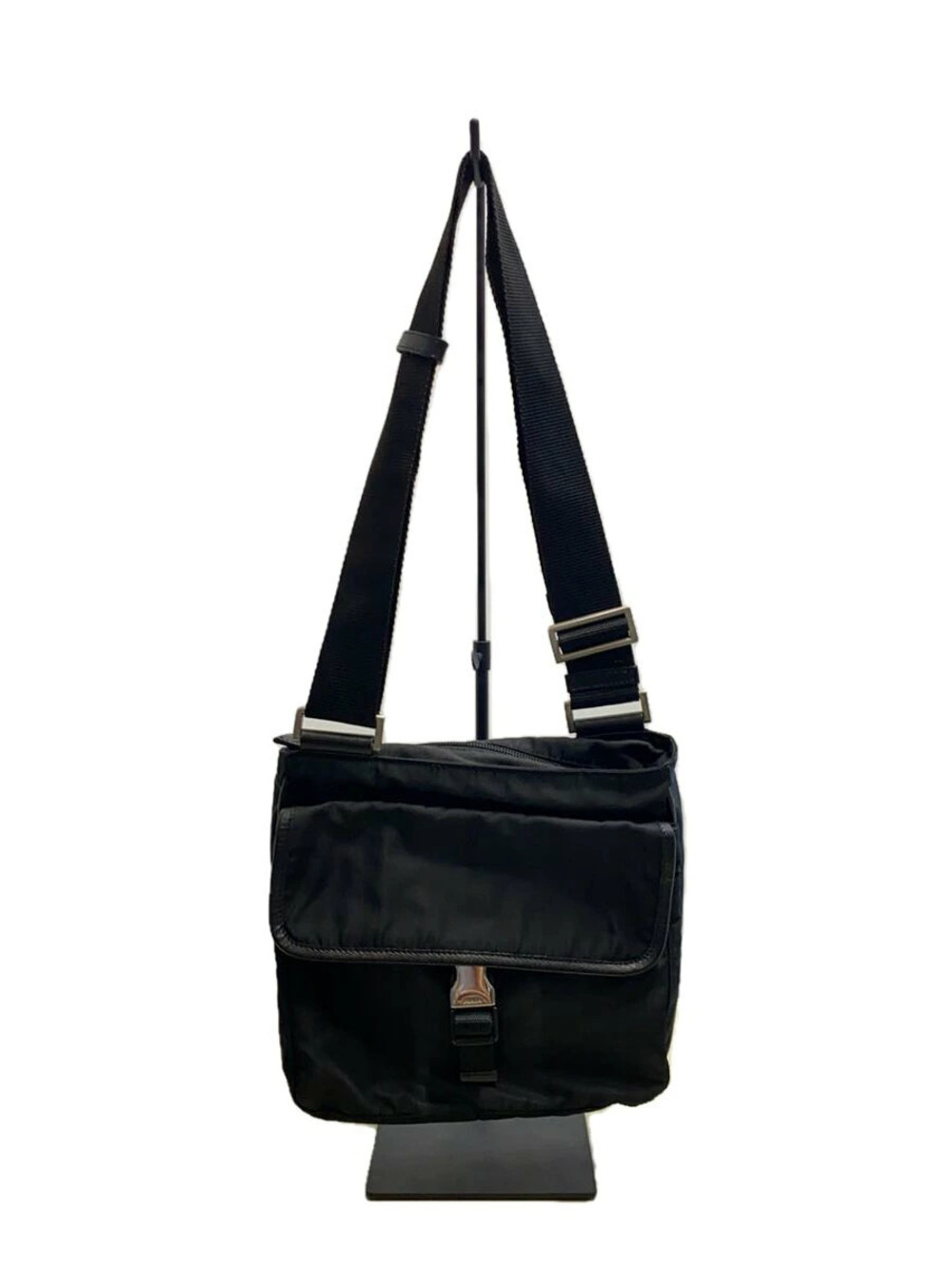 Prada Tessuto Saffiano Leather Shoulder Bag Black